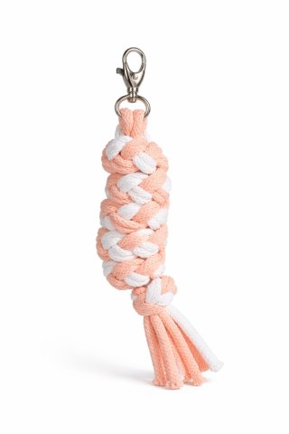 Uwiąz dla konia Hobby Horse pleciony ze sznurka - biało-pomarańczowy
