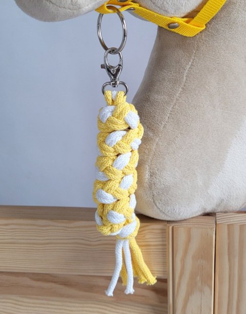 Uwiąz dla konia Hobby Horse pleciony ze sznurka - biało-żółty