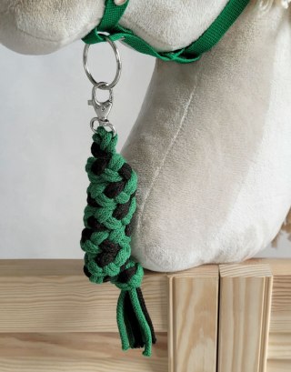 Uwiąz dla konia Hobby Horse pleciony ze sznurka - czarno-zielony