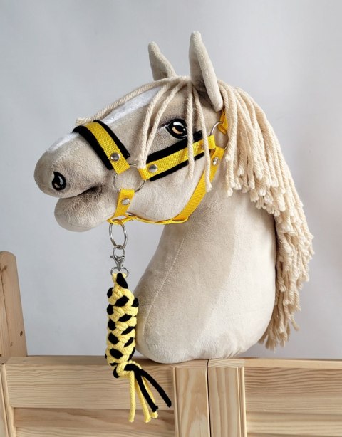 Uwiąz dla konia Hobby Horse pleciony ze sznurka - czarno-żółty