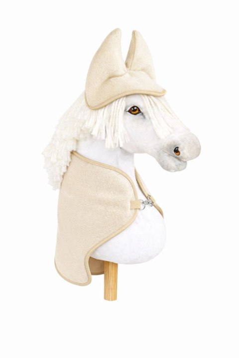 Zestaw dla Hobby Horse A3: polarowa derka + nauszniki - kremowy
