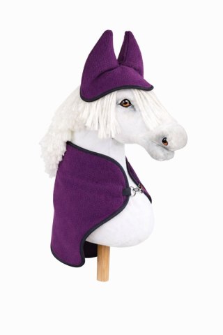 Zestaw dla Hobby Horse A3: polarowa derka + nauszniki - śliwka