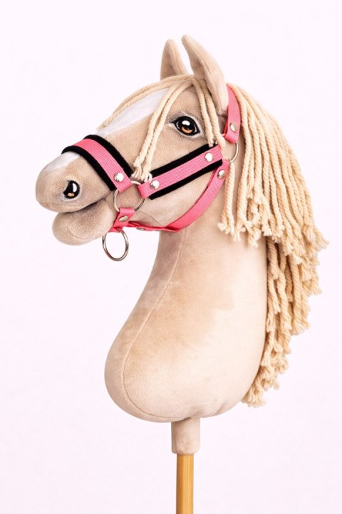 Kantar regulowany dla konia Hobby Horse A3 neon pink czarnym futerkiem