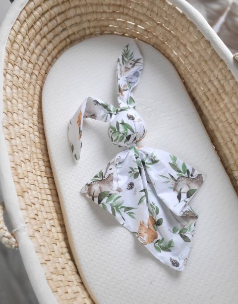 Miękka przytulanka DOUDOU kocyk króliczek z bawełny - Woodland green