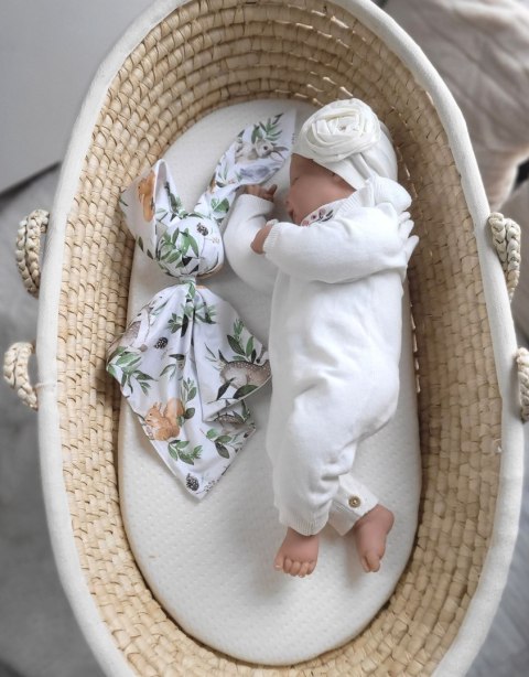 Miękka przytulanka DOUDOU kocyk króliczek z bawełny - Woodland green
