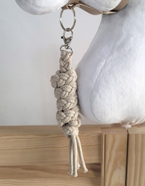 Uwiąz dla konia Hobby Horse pleciony ze sznurka - beżowy