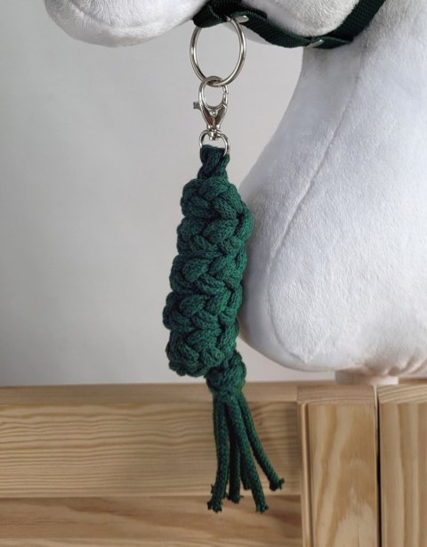 Uwiąz dla konia Hobby Horse pleciony ze sznurka - butelkowa zieleń