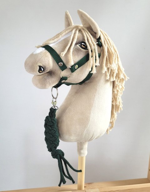 Uwiąz dla konia Hobby Horse pleciony ze sznurka - butelkowa zieleń