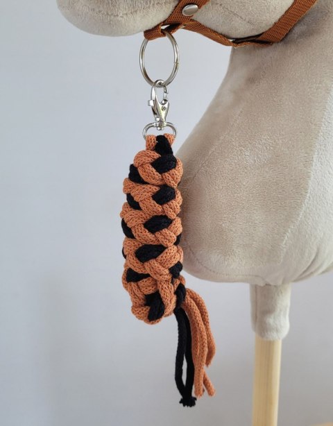 Uwiąz dla konia Hobby Horse pleciony ze sznurka - czarno-rudy