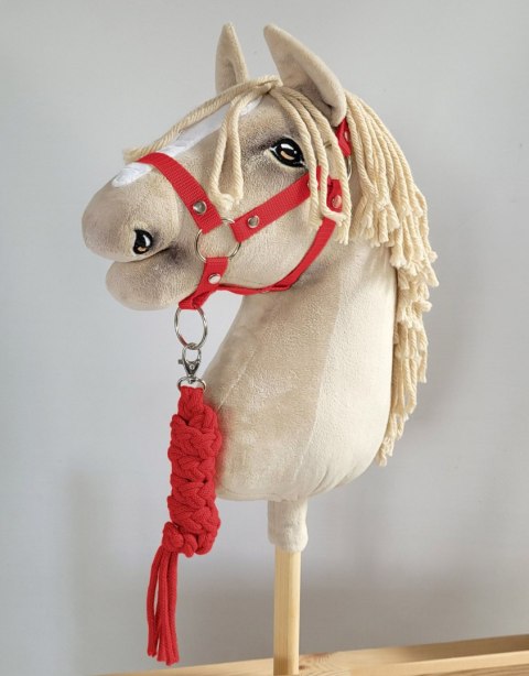 Uwiąz dla konia Hobby Horse pleciony ze sznurka - czerwony