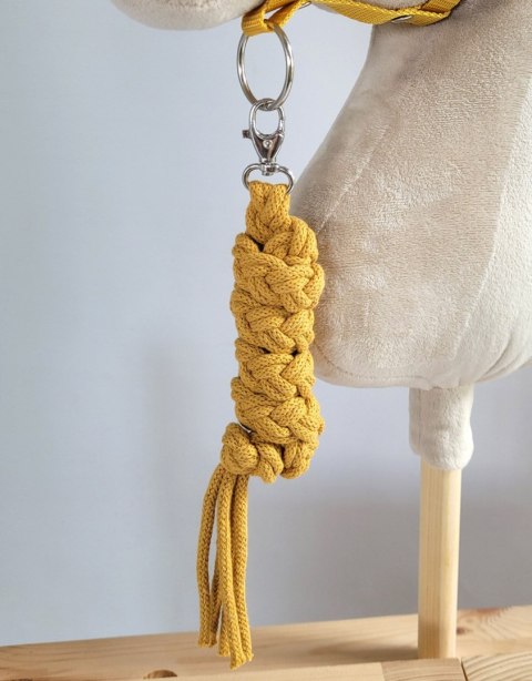 Uwiąz dla konia Hobby Horse pleciony ze sznurka - musztardowy