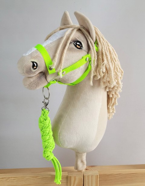 Uwiąz dla konia Hobby Horse pleciony ze sznurka - neon green