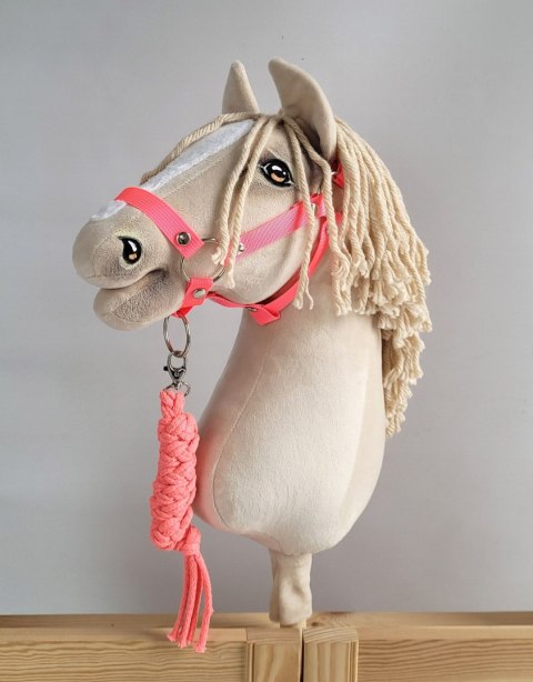 Uwiąz dla konia Hobby Horse pleciony ze sznurka - neon pink