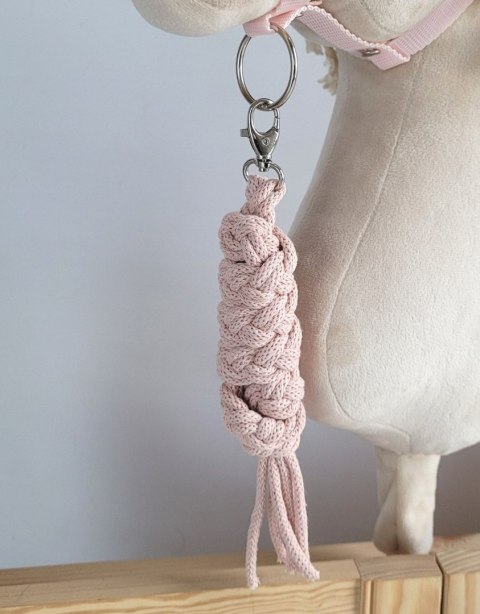 Uwiąz dla konia Hobby Horse pleciony ze sznurka - pudrowy róż