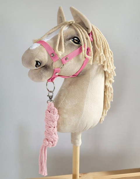 Uwiąz dla konia Hobby Horse pleciony ze sznurka - różowy