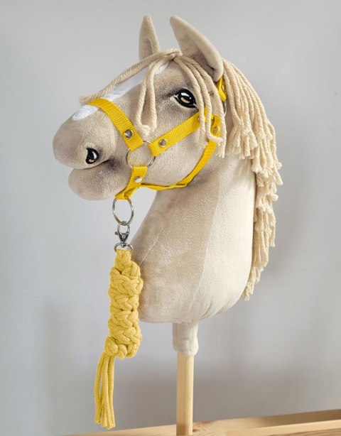 Uwiąz dla konia Hobby Horse pleciony ze sznurka - żółty