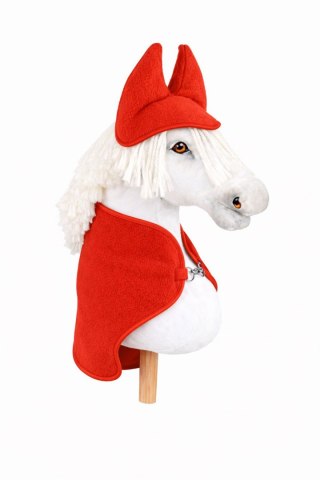 Zestaw dla Hobby Horse A3: polarowa derka + nauszniki - czerwony