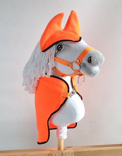 Zestaw dla Hobby Horse A3: polarowa derka + nauszniki - neon orange