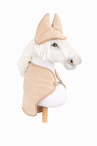 Zestaw dla Hobby Horse uniwersalny A4 i A5: polarowa derka + nauszniki - beżowy