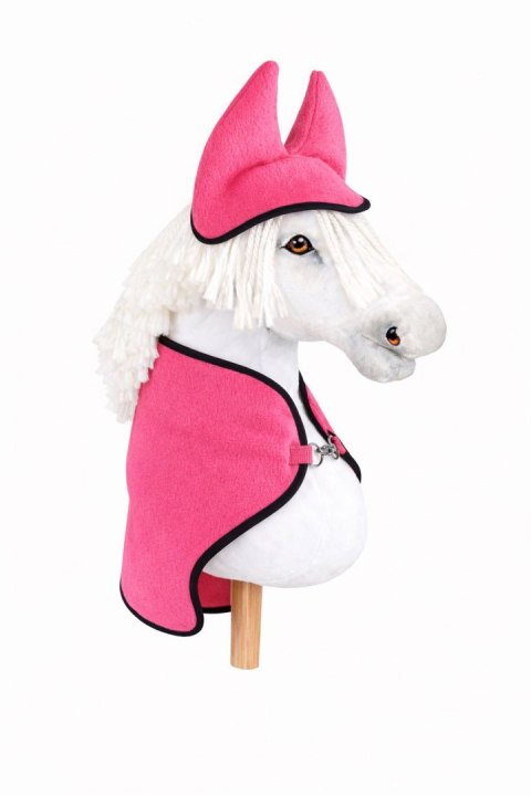 Zestaw dla Hobby Horse uniwersalny A4 i A5: polarowa derka + nauszniki - neon pink