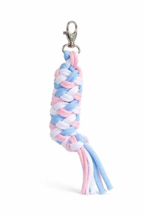 Uwiąz dla konia Hobby Horse pleciony ze sznurka - błękit/ jasny róż/ biały