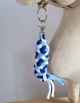 Uwiąz dla konia Hobby Horse pleciony ze sznurka - błękit/ niebieski/ biały