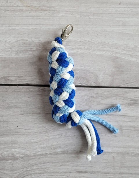Uwiąz dla konia Hobby Horse pleciony ze sznurka - błękit/ niebieski/ biały