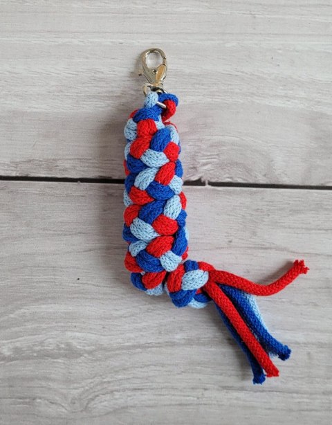 Uwiąz dla konia Hobby Horse pleciony ze sznurka - błękit/ niebieski/ czerwony