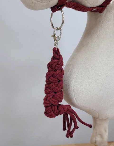 Uwiąz dla konia Hobby Horse pleciony ze sznurka - bordowy