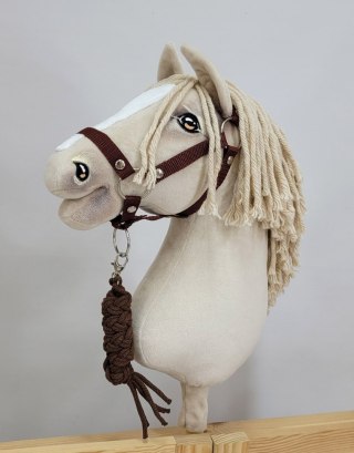 Uwiąz dla konia Hobby Horse pleciony ze sznurka - brązowy