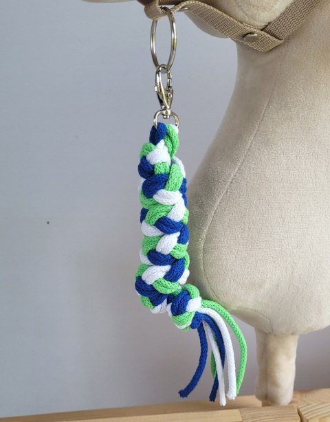 Uwiąz dla konia Hobby Horse pleciony ze sznurka - chaber/ jasny zielony/ biały