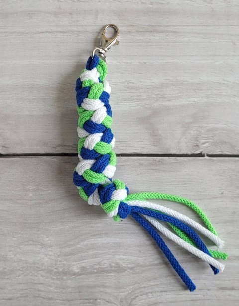 Uwiąz dla konia Hobby Horse pleciony ze sznurka - chaber/ jasny zielony/ biały