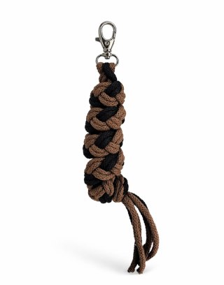 Uwiąz dla konia Hobby Horse pleciony ze sznurka - czarno- brązowy