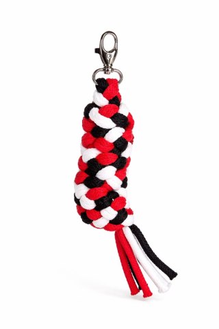 Uwiąz dla konia Hobby Horse pleciony ze sznurka - czerwony/ biały/ czarny