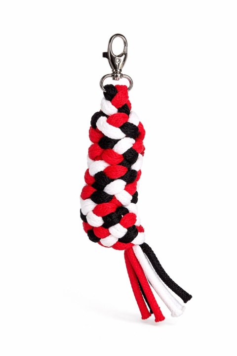 Uwiąz dla konia Hobby Horse pleciony ze sznurka - czerwony/ biały/ czarny