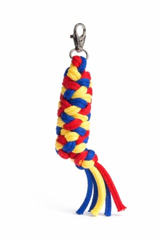 Uwiąz dla konia Hobby Horse pleciony ze sznurka - czerwony/ niebieski/ żółty