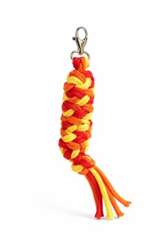 Uwiąz dla konia Hobby Horse pleciony ze sznurka - czerwony/ pomarańczowy/ żółty