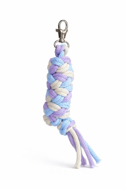 Uwiąz dla konia Hobby Horse pleciony ze sznurka - fiolet/ błękit/ jasny beż