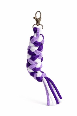 Uwiąz dla konia Hobby Horse pleciony ze sznurka - fiolet/ ciemny fiolet/ biały