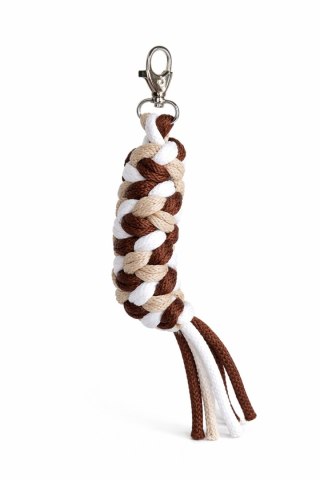 Uwiąz dla konia Hobby Horse pleciony ze sznurka - jasny beż/ brąz/ biały