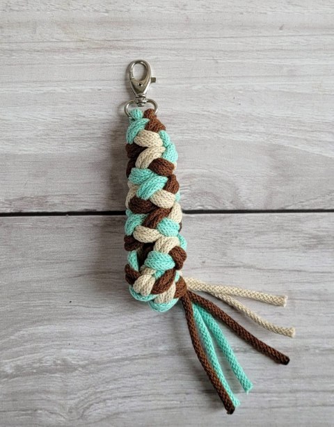Uwiąz dla konia Hobby Horse pleciony ze sznurka - jasny beż/ brąz/ mięta