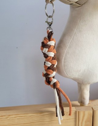 Uwiąz dla konia Hobby Horse pleciony ze sznurka - jasny beż/ brąz/ terracota