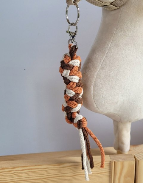 Uwiąz dla konia Hobby Horse pleciony ze sznurka - jasny beż/ brąz/ terracota