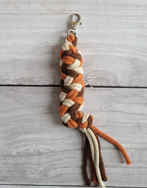 Uwiąz dla konia Hobby Horse pleciony ze sznurka - jasny beż/ brąz/ terracota