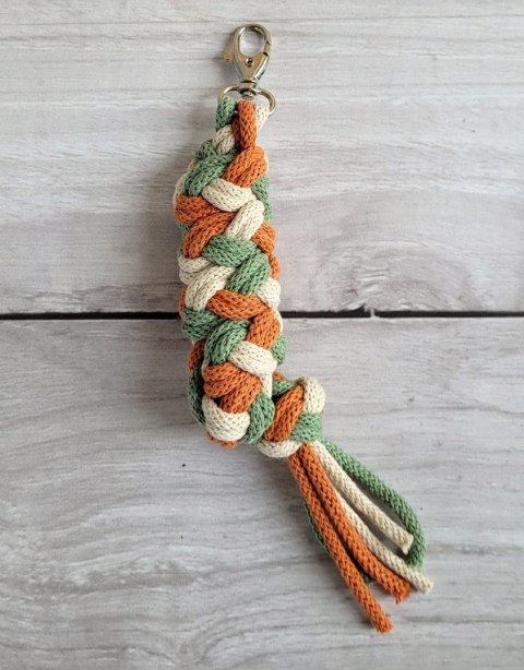 Uwiąz dla konia Hobby Horse pleciony ze sznurka - jasny beż/ pistacja/ terracota