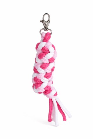 Uwiąz dla konia Hobby Horse pleciony ze sznurka - jasny róż/ ciemny róż/ biały