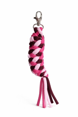 Uwiąz dla konia Hobby Horse pleciony ze sznurka - jasny róż/ ciemny róż/ bordo