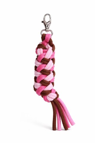 Uwiąz dla konia Hobby Horse pleciony ze sznurka - jasny róż/ ciemny róż/ brąz