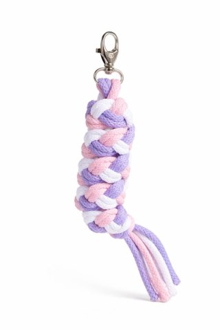 Uwiąz dla konia Hobby Horse pleciony ze sznurka - jasny róż/ fiolet/ biały