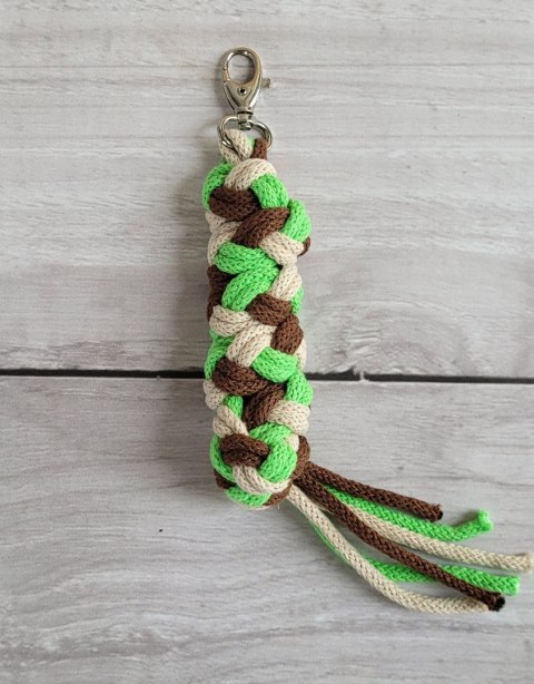 Uwiąz dla konia Hobby Horse pleciony ze sznurka - jasny zielony/ brąz/ jasny beż